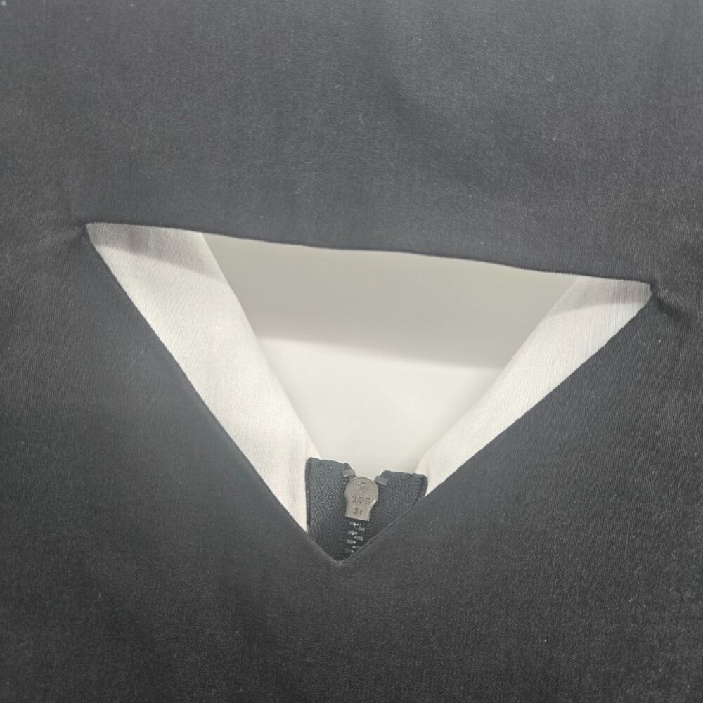 Tatyana Black White Triangle Cutout Back Collar Cotton Nylon Midi Dress 4x - Picture 2 of 12